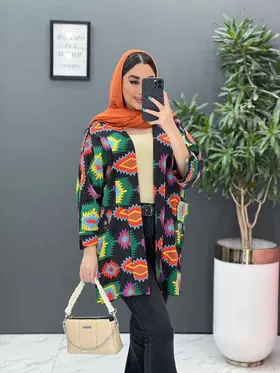 مانتو نخی طرح دار کوک دوزی