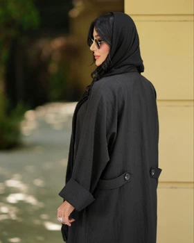 مانتو مشکی یقه انگلیسی کد 830