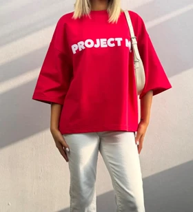 تیشرت Projectکد 4491 (گوجه ای)
