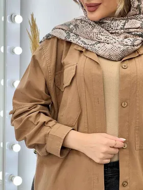 مانتو دو جیب پاکتی پیله دار
