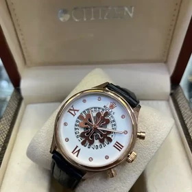 ساعت مردانه چرمی کلاسیک رولس مشکی (سفید)