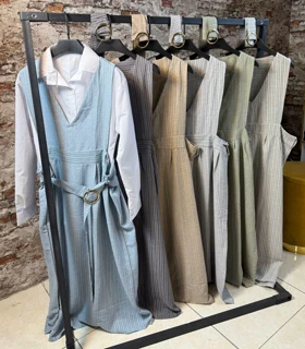 دو تیکه ماکسی راه راه مدل نیلی کد 50231