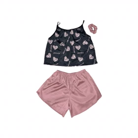 ست تاپ و شلوارک طرح قلب 063