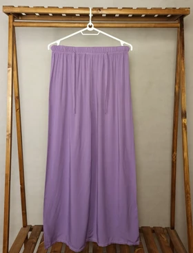 شلوار دامنی نخی (DL-1-7655) (ارغوانی)