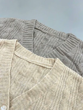 ست ژاکت بافت بهمراه دامن کد 4123