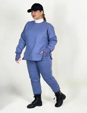 ست دورس و شلوار بغل چاک‌دار کد : 00261