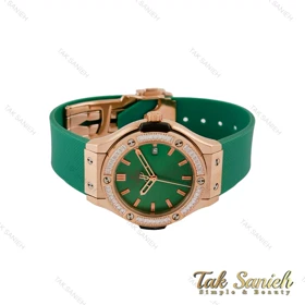 ساعت هابلوت زنانه دورنگین سبز قاب رزگلد Hublot-5135-L