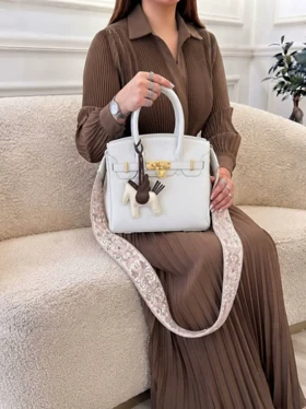 کیف چرم HERMES سفید هرمس ترند مد