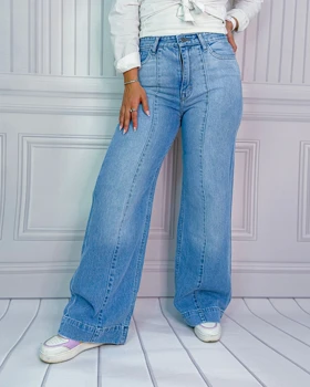 خرید شلوار نیم بگ فریا آبی روشن زنانه Freya Light Blue Semi Baggy Jeans کد 912800