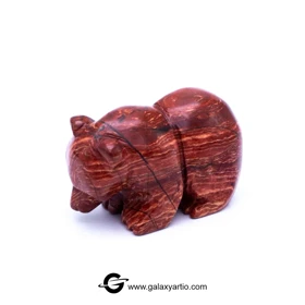 مجسمه تراش دست خرس جاسپر سرخ