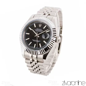 ساعت رولکس دیت جاست مردانه سیلور صفحه مشکی 103121