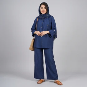 ست مانتو و شلوار زنانه جیبدار بابوس درسا کد 35