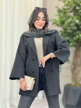 مانتو راه راه چهاردکمه سها