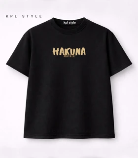 تیشرت باکسی یونیسکس طرح HAKUNA کد 1488