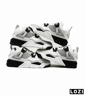 کتانی ساق‌دار زنانه سفید مشکی Nike air jordan 4