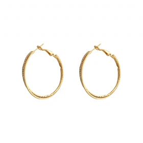 گوشواره زنانه حلقه‌ای دولاین نگینی