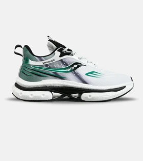 کفش کتانی سفید مشکی سبز Saucony Axon 3