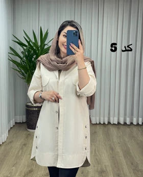 مانتو شومیزی بغل دکمه کد 2092