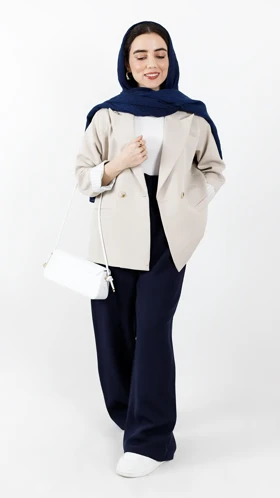 کت دو دکمه آستین راه راه