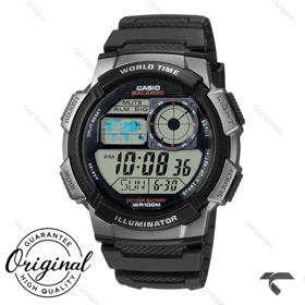 ساعت کاسیو مردانه AE-1000W-1BV اصل نقره ای مشکی Casio-11942-G