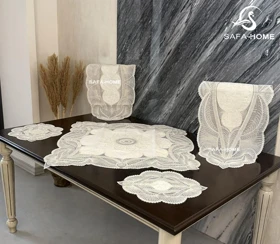 رومیزی قیطان دوزی طرح ناردون 5 تکه