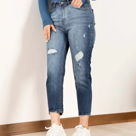 شلوارجین دخترونه مام فیت 13542 ZARA