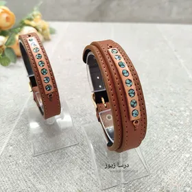 دستبند چرم و فیروزه دیناز