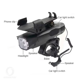 چراغ دوچرخه و نگهدارنده موبایل 4 کاره HY068