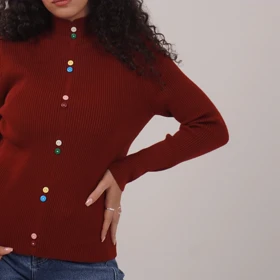 بافت دکمه رنگی (زرشکی)