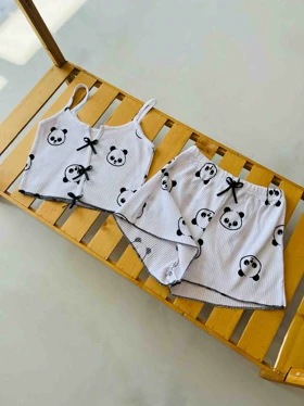 ست لباس راحتی تاپ و شورتک دخترانه و زنانه