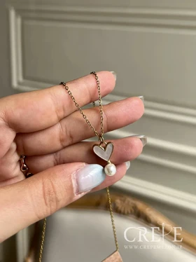 گردنبند قلب و مروارید