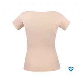 تیشرت ضدتعریق زنانه کرم طرح دختر و گل