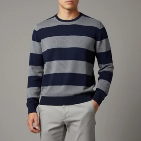 پلیور بافت راه راه دو رنگ مردانه