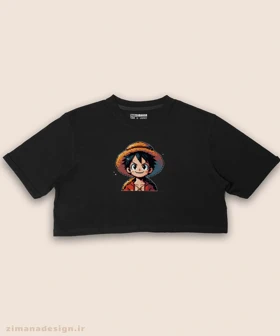 کراپ زنانه طرح وان پیس شخصیت لوفی کد 970