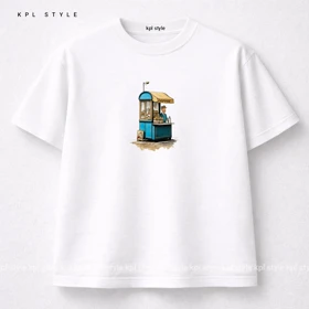 تیشرت باکسی 100٪ پنبه با چاپ مینیمال | کد 1306