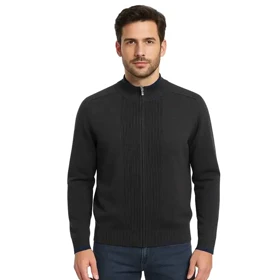 پلیور تمام زیپ رگولارفیت مردانه - 4803511