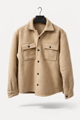 کت فوتر مردانه کرم شتری کجراه خاص گرماژ بالا فوقالعاده شیک استایل باکسی