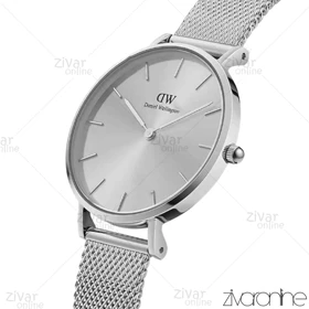 ساعت دنیل ولینگتون زنانه تمام نقره ای بند حصیری اسمال 103922