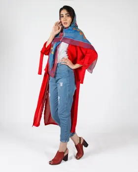 مانتو حریر مجلسی بلند زنانه