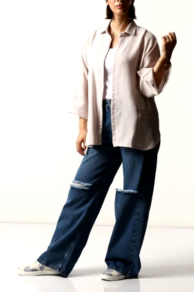 مانتو برش‌دار آستین چاک‌دار زنانه