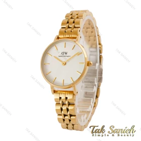 ساعت دنیل ولینگتون زنانه طلایی صفحه سفید DW-4941-L