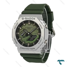 ساعت کاسیو جیشاک GM-2100 مردانه سیلور سبز Casio-7313-G