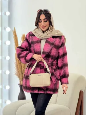 پالتو چهارخونه آستین پیله