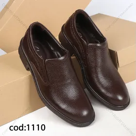 کفش پاشنه‌دار چرم طبیعی تبریز قهوه ای سوخته