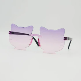 عینک آفتابی بچگانه طرح گربه کیتی با شیشه‌های ضد اشعه U (یاسی)