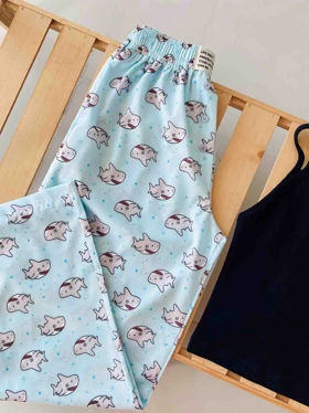 ست لباس راحتی تاپ و شلوار بلوز راحتی زنانه کوسه