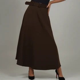 دامن کرپ کمربندار