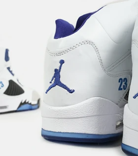 کتانی ساق‌دار زنانه و مردانه سفید مشکی آبی Nike air jordan 5