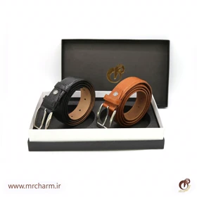 ست هدیه کمربند چرم مردانه mrc131-43