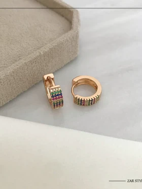 گوشواره حلقه‌ای مولتی کالر